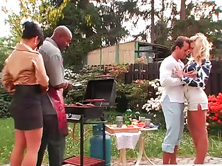 Barbecue party turns into a hot group fuck with..