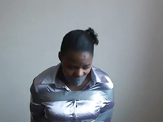 Satin girl tied to chair