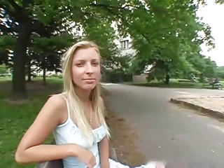 Another blonde fucks for money