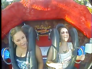 Oops Big Boobs & Tits in Roller coasters..