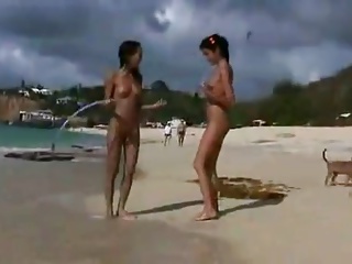 Teen on the beach - Nudist Lesbo